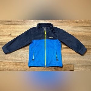 Columbia Boys “Steens Mountain” Blue Fleece Jacket 3T Toddler, Full Zip, VGUC